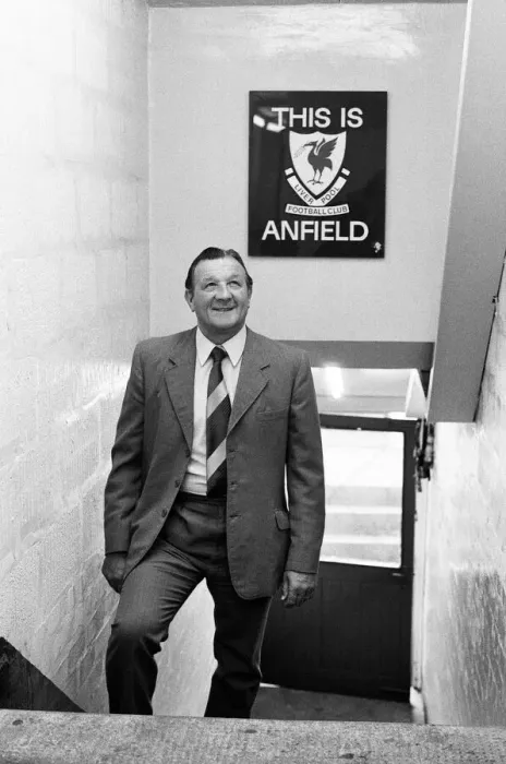 Framed Print : Bob Paisley at Anfield after taking over as Liverpool manager following the resignation Framed Print : Bob Paisley at Anfield after taking over as Liverpool manager following the resignation