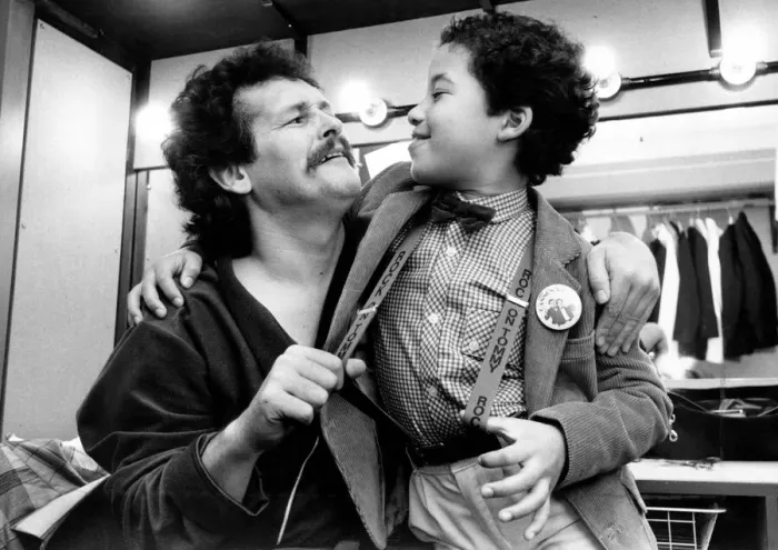 Framed Print : Bobby Ball meets fan Jason Drummond backstage after the Cannon Framed Print : Bobby Ball meets fan Jason Drummond backstage after the Cannon