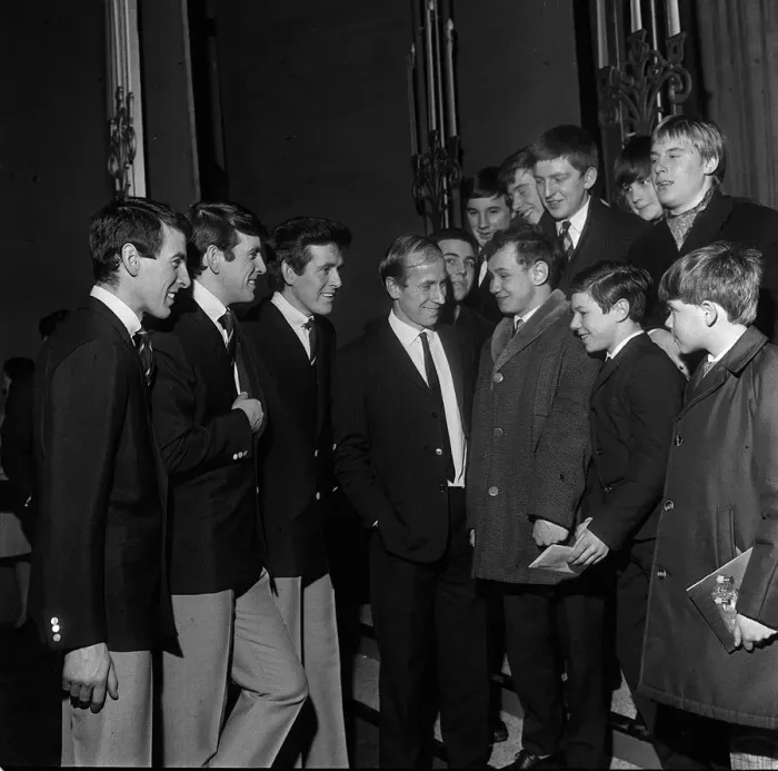 Framed Print : Bobby Charlton & The Bachelors meet greet fans January 1967 Framed Print : Bobby Charlton & The Bachelors meet greet fans January 1967