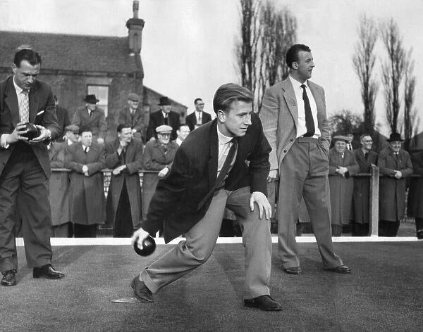Bobby Charlton (Manchester United footballer), (centre) playing bowls at Rainhill