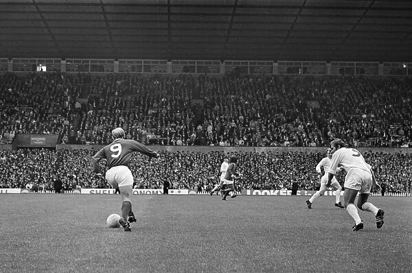 Bobby Charlton, in the number 9 shirt for Manchester United, at Old Trafford
