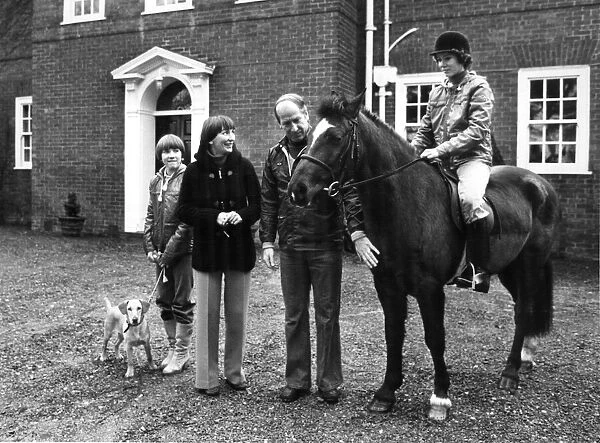 Bobby Charlton pictured with his wife Norma, and children Suzanne (aged 15