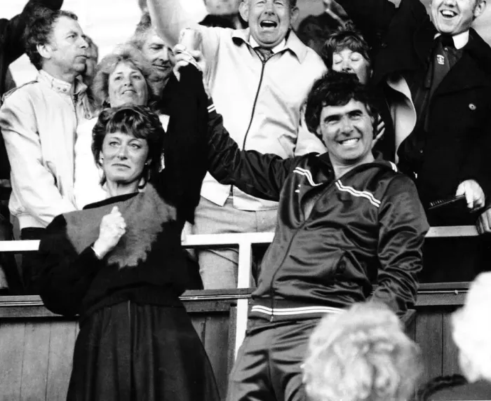 Framed Print : Bobby Gould and his wife accept the fans acclaim at a Coventry v Norwich football match