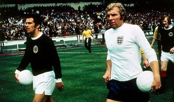 Bobby Moncur Scotland football player captain May 1971 Leads out teams with Bobby