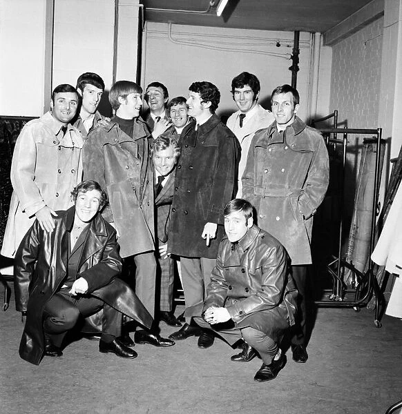 Bobby Moore and the Manchester City players seen here for a tour of the Moore