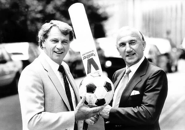 Bobby Robson England manager and Micky Stewart 1987 the England Cricket manager