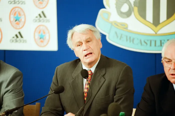 Framed Print : Bobby Robson, news press conference, to officially present him to the media as new Framed Print : Bobby Robson, news press conference, to officially present him to the media as new