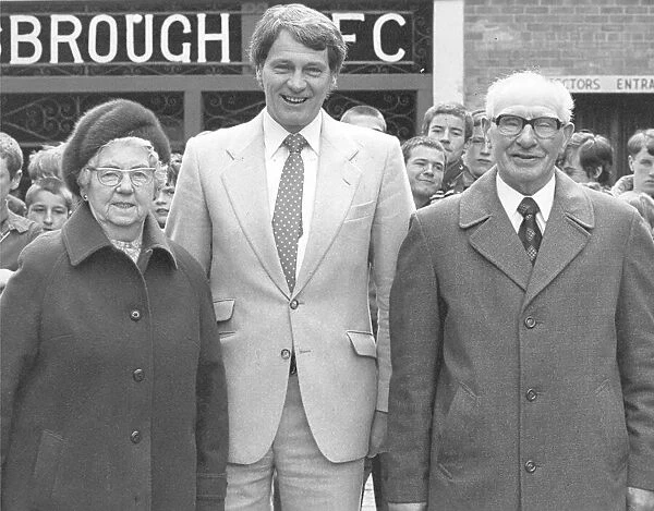 Bobby Robson with his parents Lillian and Philip Robson at Middlesbrough Football Club