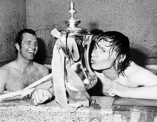 Bobby Stokes kisses the cup after winning th FA cup final 1976