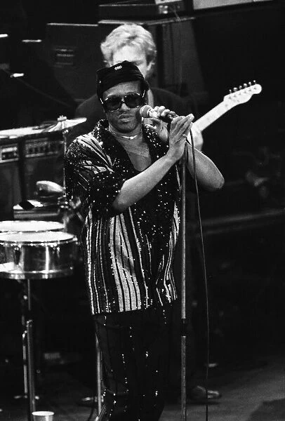 Bobby Womack performing at the Stand by Me: AIDS Day Benefit concert at Wembley Arena