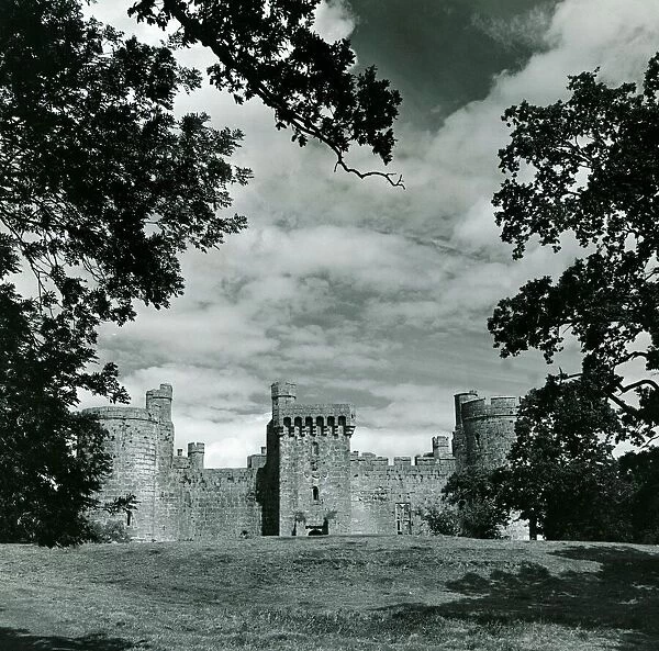Bodiam Castle in Sussex Landmark Millitary Clouds Trees