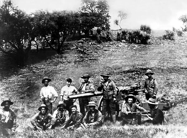 The Boer War - A 12-pounder gun crew who fought at the Relief of Ladysmith, South Africa
