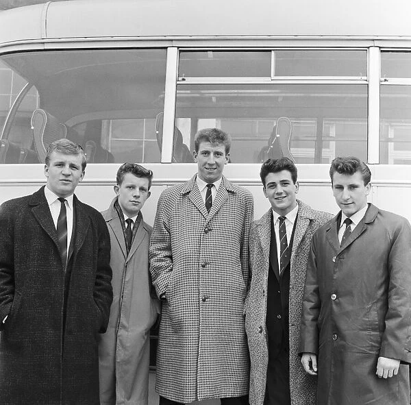 Bolton Wanderers young forward line. l-r: F. Lee, Gordon Taylor, B. Bromley and D