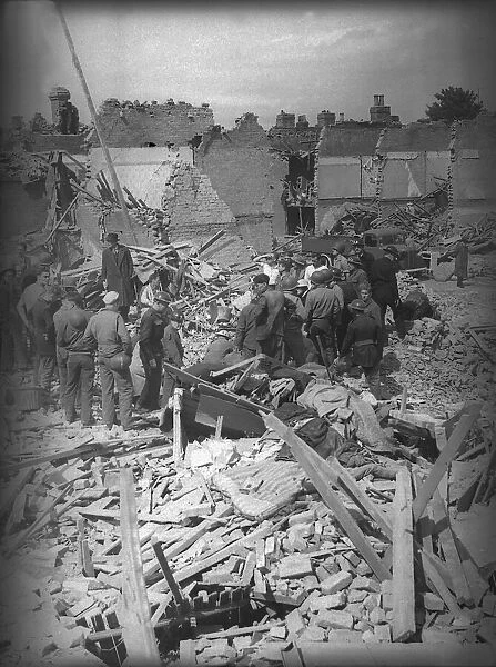 Bomb Damage after air raid damage Deptford WW2 wardens