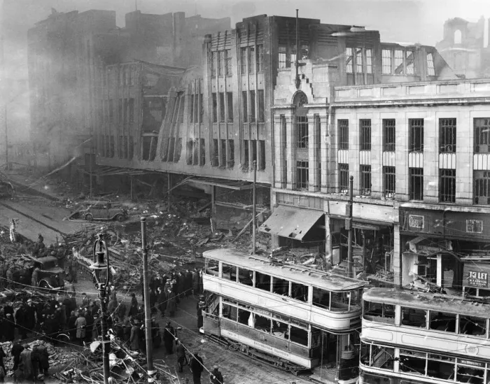 Framed Print : Bomb damage after an air raid in Sheffield. December 1940 Framed Print : Bomb damage after an air raid in Sheffield. December 1940