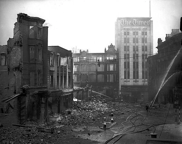 Bomb damage in Birmingham during WW2