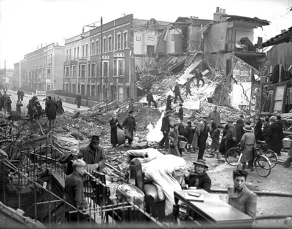 Bomb damage in Bristol during WW2 Circa January 1941