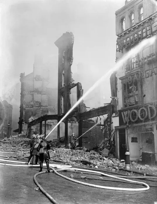 Framed Print : Bomb damage to Bull Ring, High Street, Birmingham, after air raid on night of 9th April Framed Print : Bomb damage to Bull Ring, High Street, Birmingham, after air raid on night of 9th April