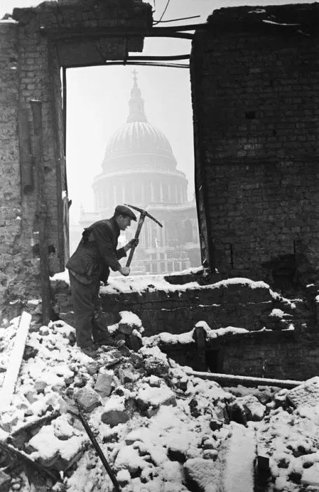 Framed Print : Bomb damage in Central London after a German Air Raid during The Blitz Framed Print : Bomb damage in Central London after a German Air Raid during The Blitz