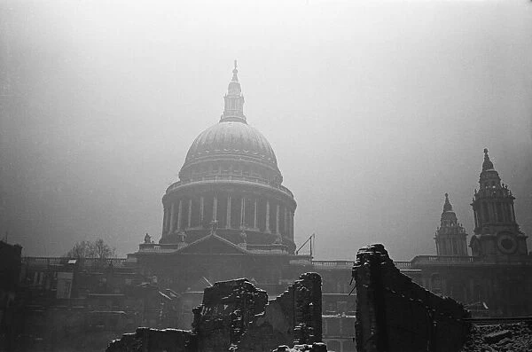 Bomb damage in Central London after a German Air Raid during The Blitz