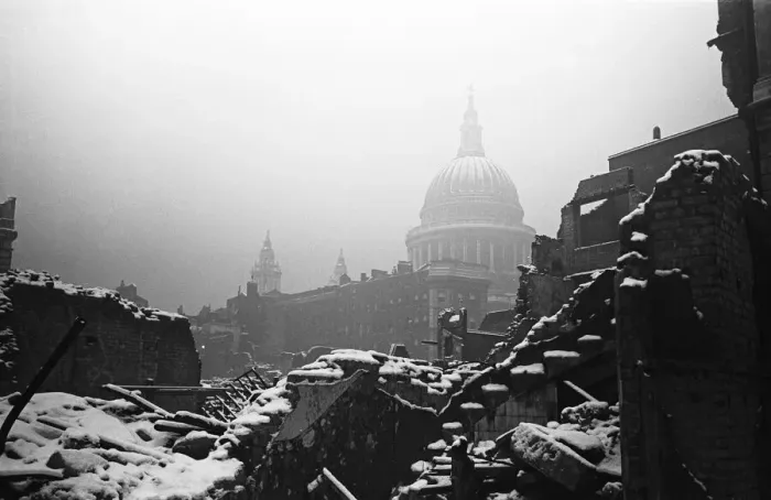 Framed Print : Bomb damage in Central London after a German Air Raid during The Blitz Framed Print : Bomb damage in Central London after a German Air Raid during The Blitz
