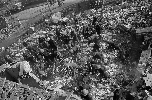 Bomb damage at Invicta Road, East Greenwich. 14th November 1940