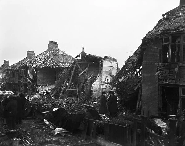 Bomb damage to Keyes Garden on the Matthew Bank Estate, Jesmond, Newcastle