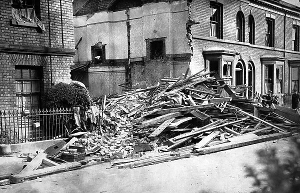 Bomb damage in Liverpool, Merseyside. 1st September 1940