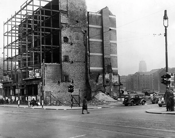 Bomb damage in Liverpool, Merseyside. Circa 1941