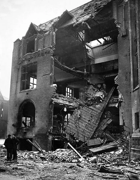 Bomb damage in Liverpool during the Second World War. During a Merseyside bomb raid