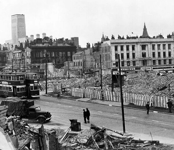 Bomb damage in Liverpool. South Castle Street, Liverpool