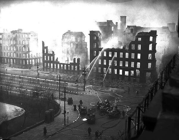 Bomb damage in Manchester during WW2