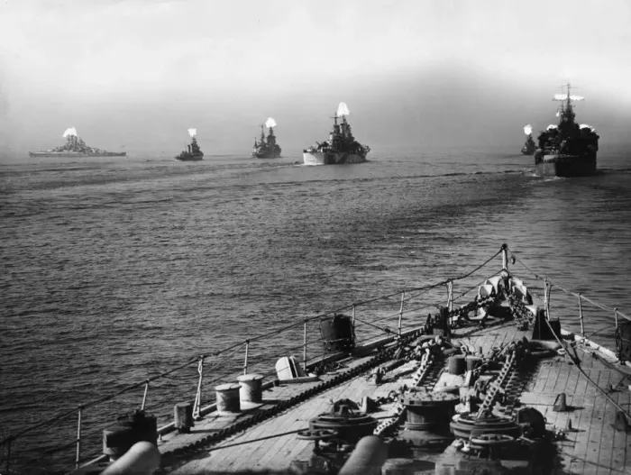 Framed Print : The bombardment of Cherbourg during World War Two when ships from the United States Navy Framed Print : The bombardment of Cherbourg during World War Two when ships from the United States Navy
