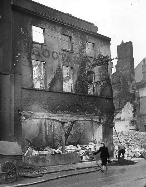 The bombed site of Scull & Sons, Sanitary Engineers, in Redcliffe Street, Bristol