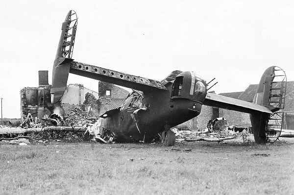 A bomber aircraft, crash landed somewhere in England Picture taken 17th
