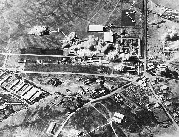 The bombing of Caproni workshops at Mai Edaga by the Royal Air Force on February 16th