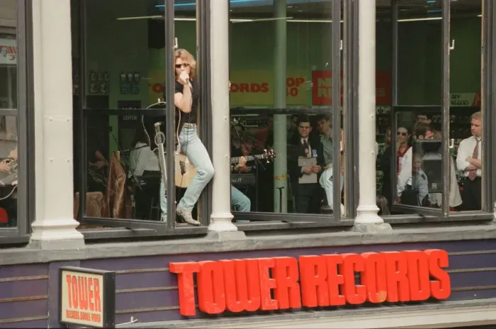 Framed Print : Bon Jovi, appearing at Tower Records, Argyle Street, Glasgow, Scotland Framed Print : Bon Jovi, appearing at Tower Records, Argyle Street, Glasgow, Scotland
