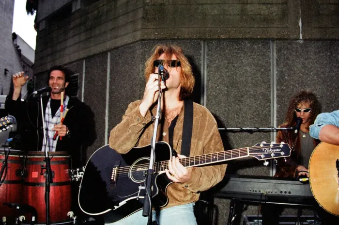 Framed Print : Bon Jovi brought the walkways of Londons South Bank to a standstill when they played