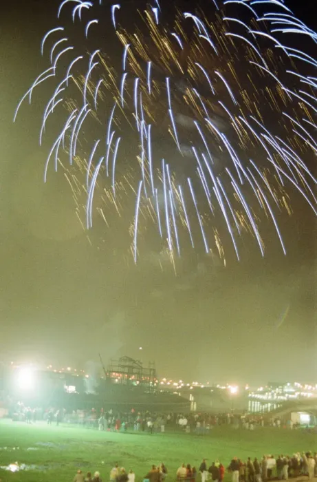Framed Print : Bonfire Night Fireworks Display, Stockton, North Yorkshire, England, 5th November 1990 Framed Print : Bonfire Night Fireworks Display, Stockton, North Yorkshire, England, 5th November 1990