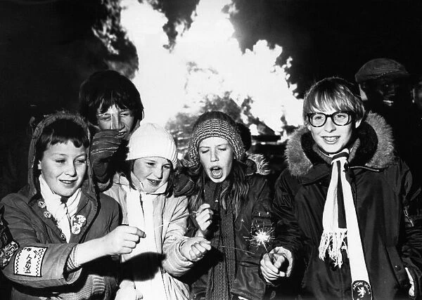 Bonfire night at Victoria Park, Smethwick, for (from left to right) Matthew Jones