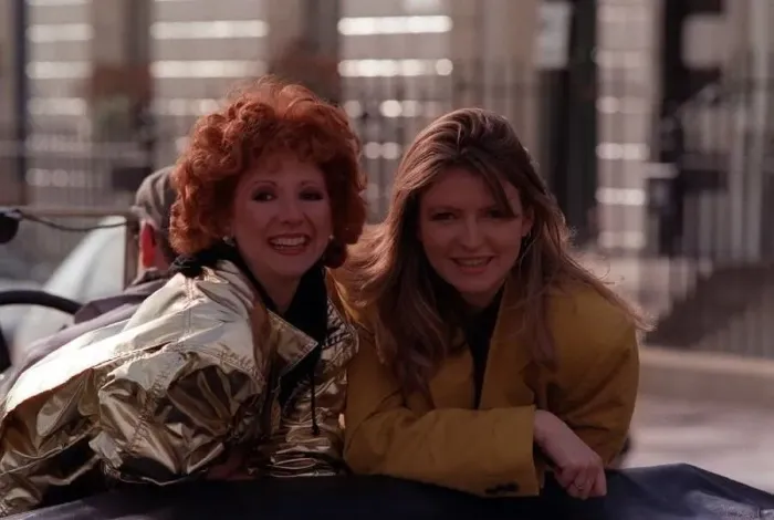 : Bonnie Langford dancer singer March 1990 with TV presenter Caron Keating : Bonnie Langford dancer singer March 1990 with TV presenter Caron Keating