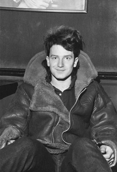 Framed Print : Bono, lead singer with Irish rock band U2 from Dublin, pictured during informal press Framed Print : Bono, lead singer with Irish rock band U2 from Dublin, pictured during informal press