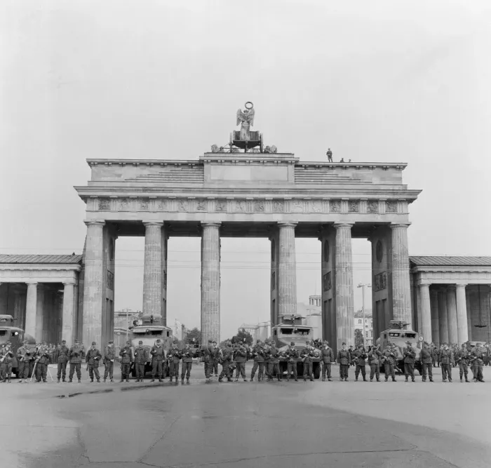 Framed Print : Border scenes three days after it closed between East and West Berlin Framed Print : Border scenes three days after it closed between East and West Berlin