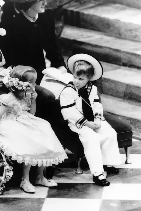 Framed Print : Bored Prince William sticks a tongue out at Laura Fellowes at the wedding of Prince Framed Print : Bored Prince William sticks a tongue out at Laura Fellowes at the wedding of Prince