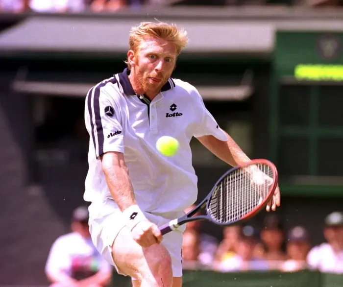 Framed Print : Boris Becker Wimbledon Tennis Championships during his 1999 match against Lleyton Framed Print : Boris Becker Wimbledon Tennis Championships during his 1999 match against Lleyton