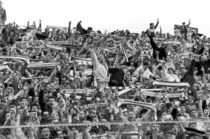 Framed Print : Boro fans get in the mood for Division One after victory at Barnsley left them one step Framed Print : Boro fans get in the mood for Division One after victory at Barnsley left them one step