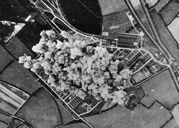 Bostons and Mitchell aircraft of RAF bomber command attacked a German ammunition dump at