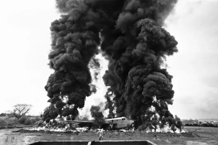 Framed Print : BOT fire training at Standsted Airport. 6th March 1969 Framed Print : BOT fire training at Standsted Airport. 6th March 1969