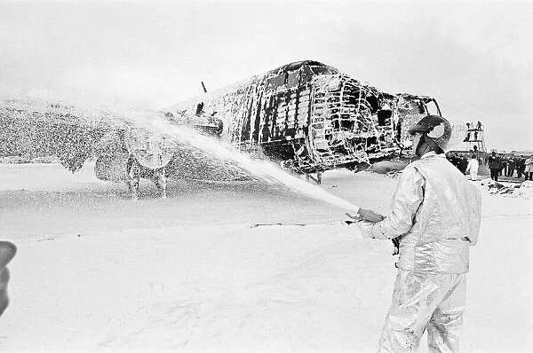 BOT fire training at Standsted Airport. 6th March 1969