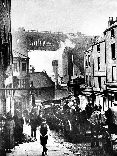 The Bottle Bank, Gateshead in the early days of the century when the traffic was horse